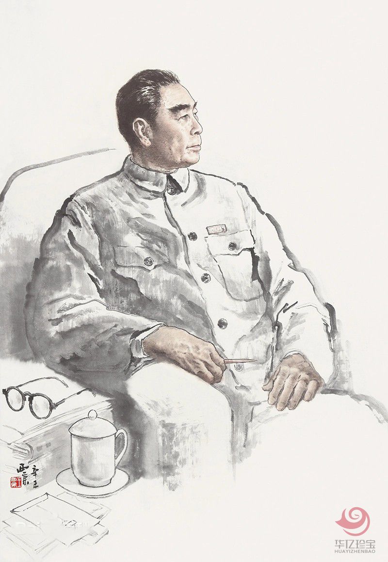 王西京中G画作品《周恩来同志》