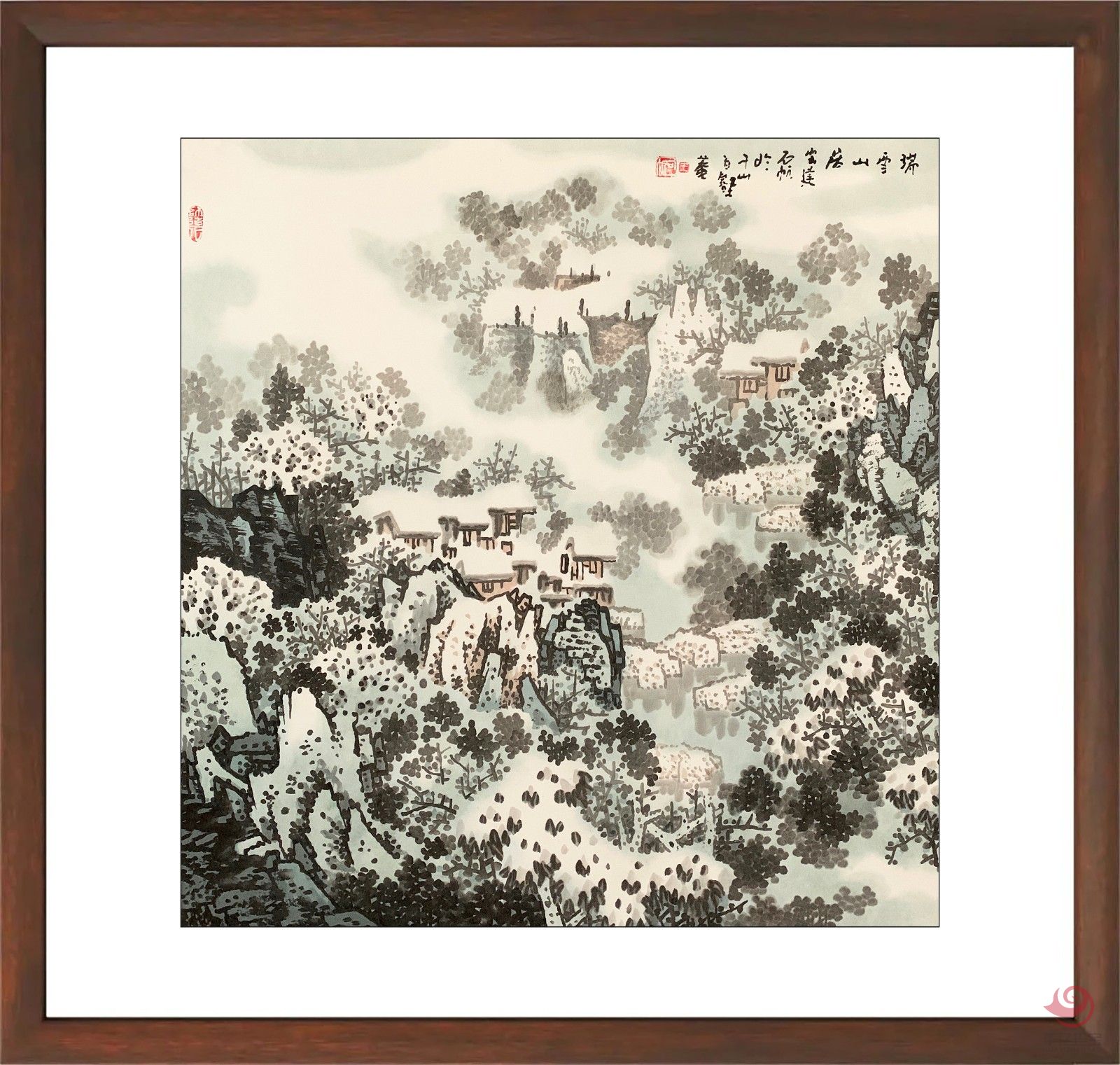 江南雪流派创始人  王石帆4平尺作品《瑞雪山居》