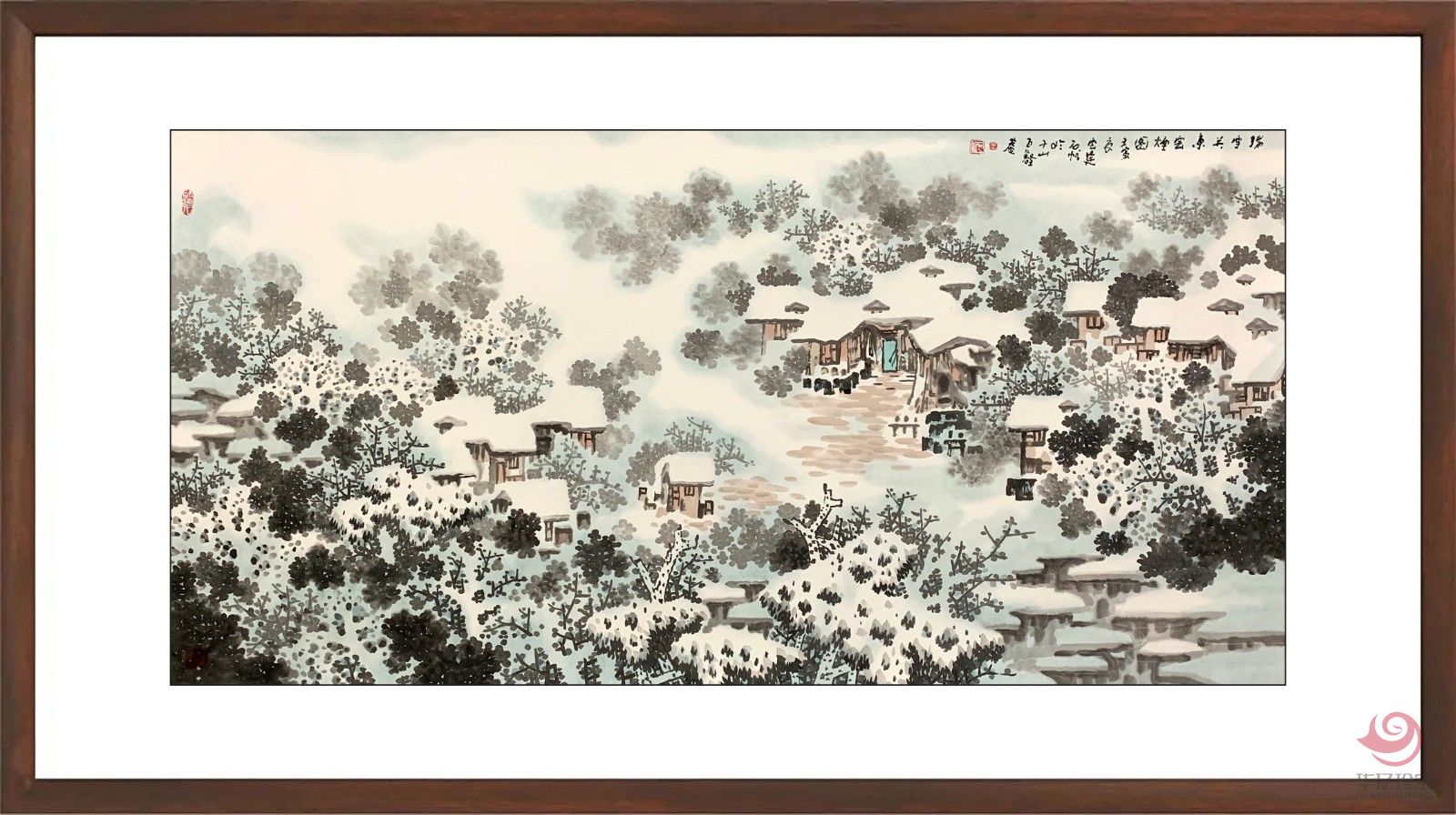 江南雪流派创始人  王石帆8平尺作品《瑞雪关东云烟图》