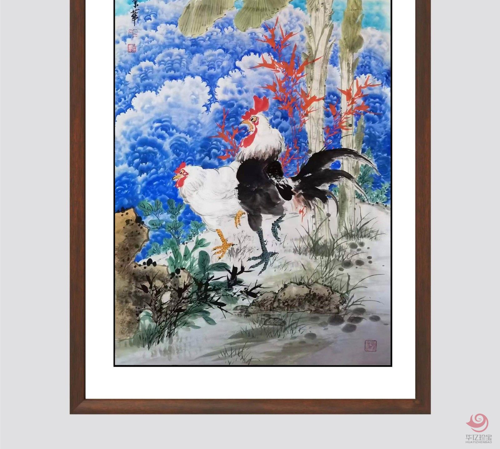王宝钦8平尺花鸟牡丹作品《吉祥如意》