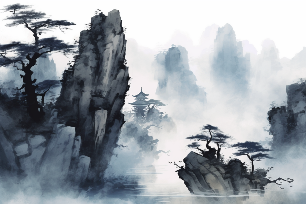 水墨山水画图片-水墨山水画素材-水墨山水画模板-设图网