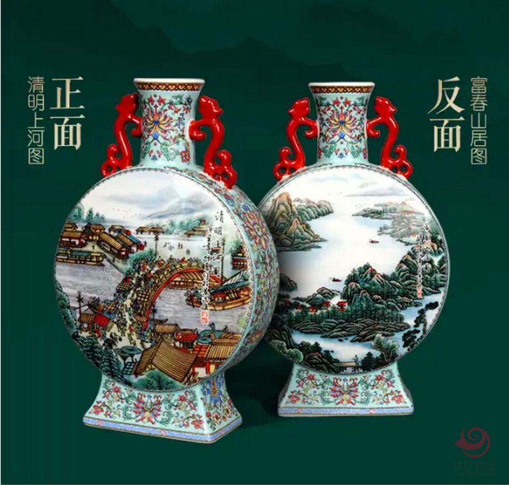 王锡良创作双绝抱月瓷瓶