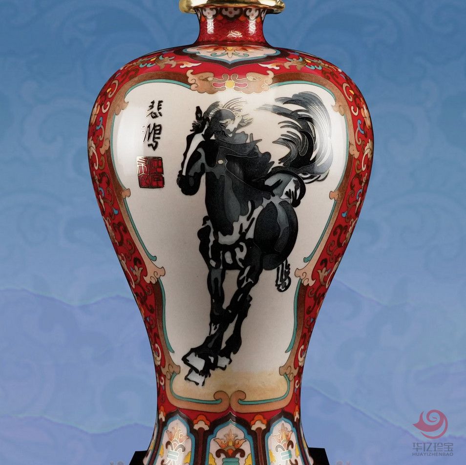 景泰蓝 双骏尊 32cm