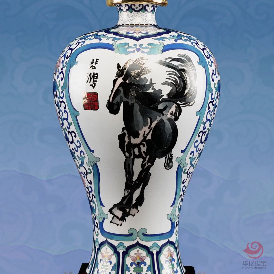 景泰蓝 双骏尊 32cm