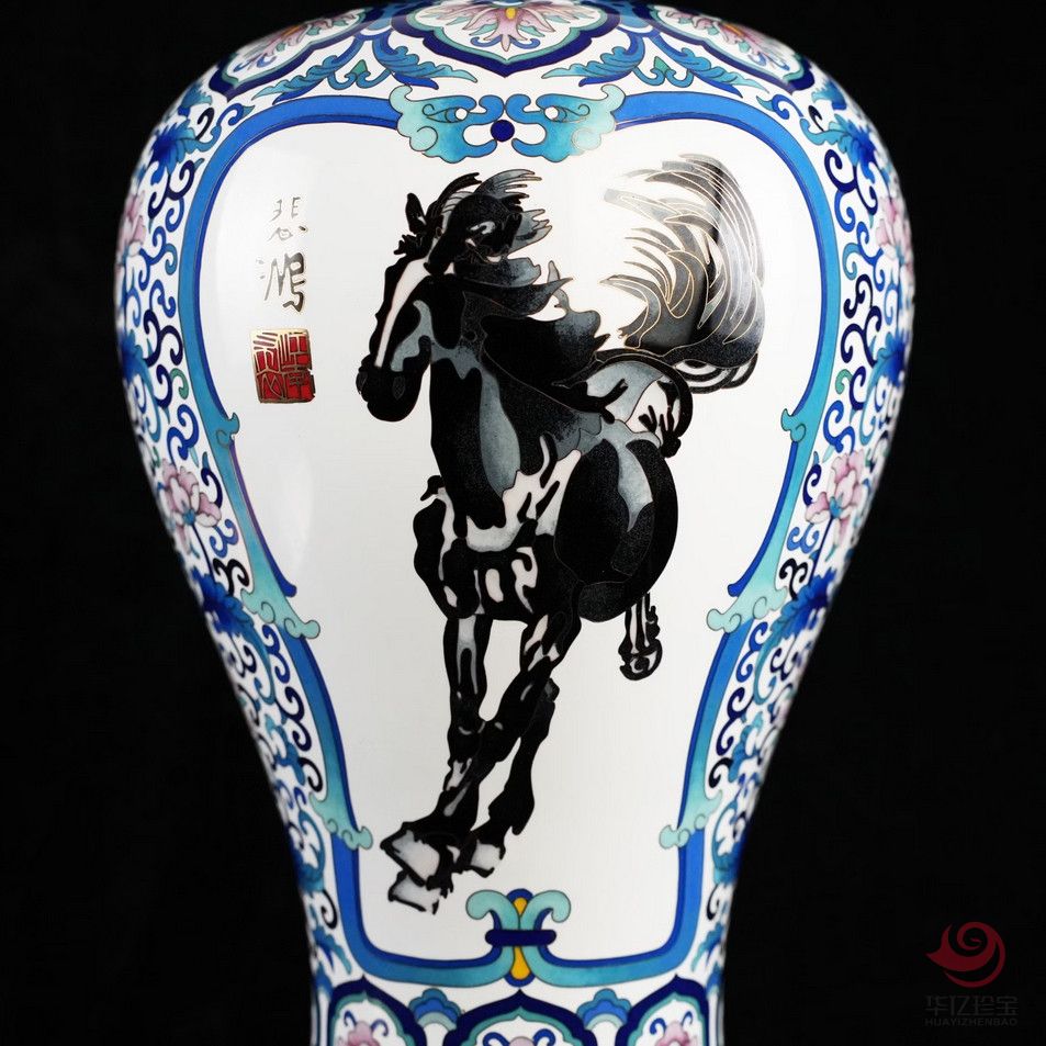 景泰蓝 双骏尊 32cm