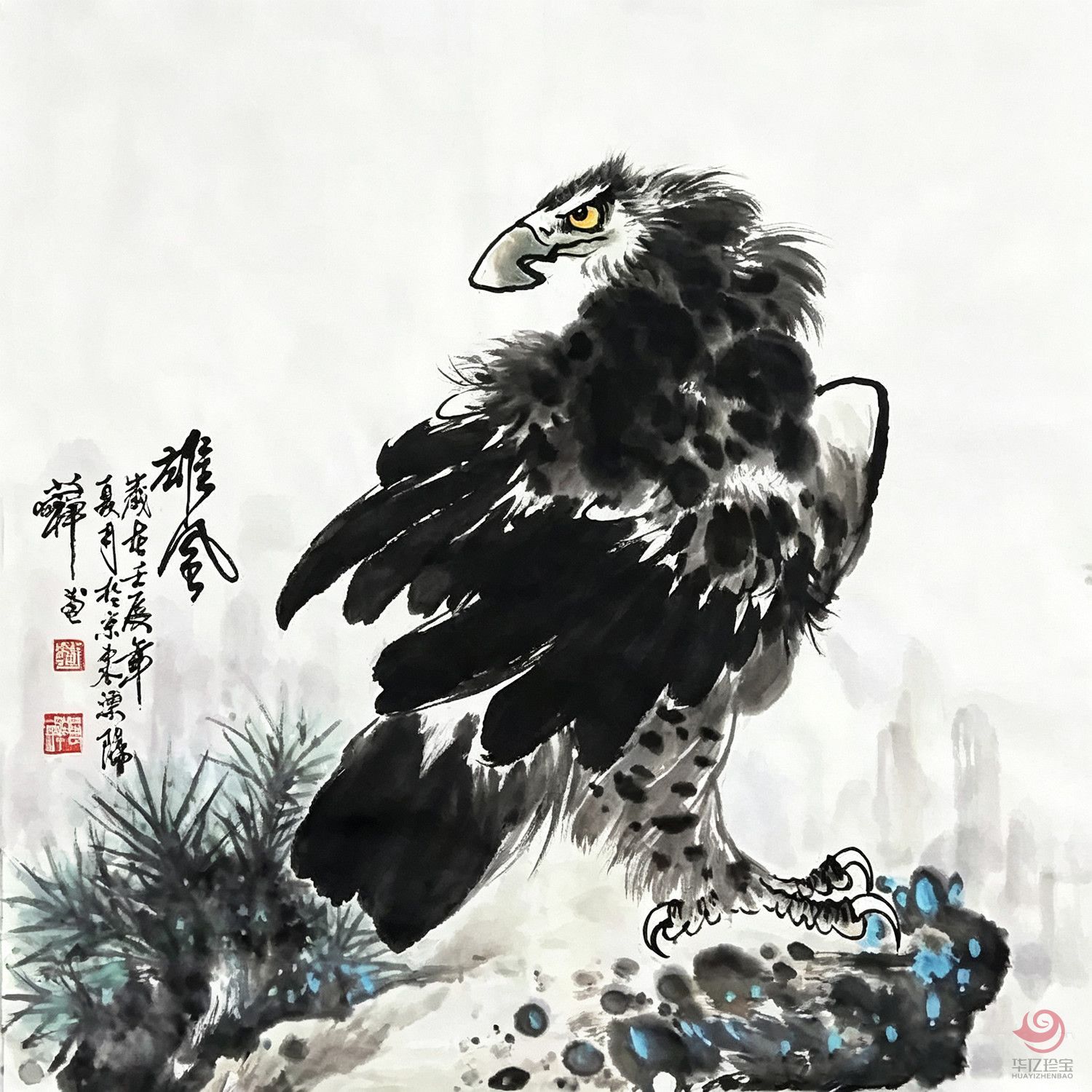 著名画家刘若禅作品《雄风》