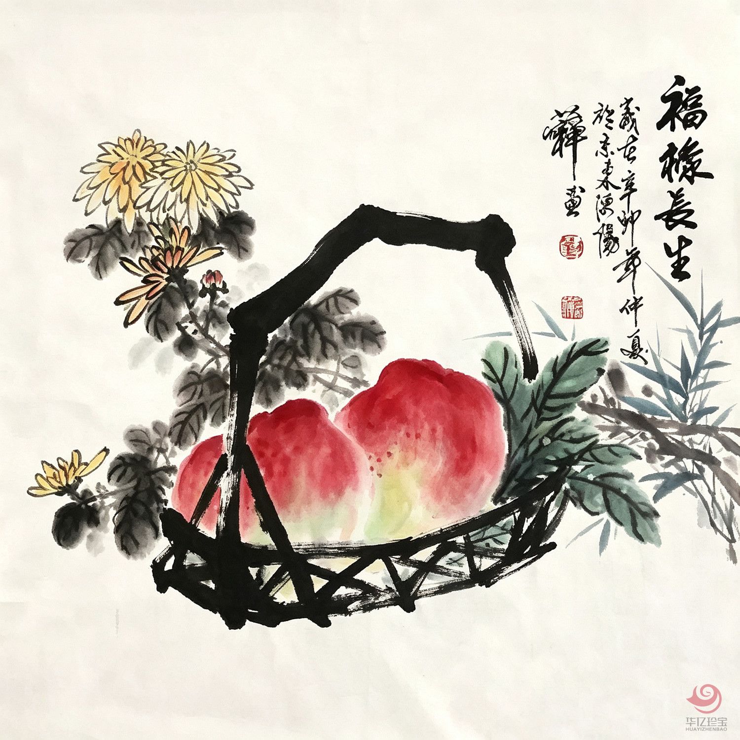 河北画家刘若禅《福禄长生》