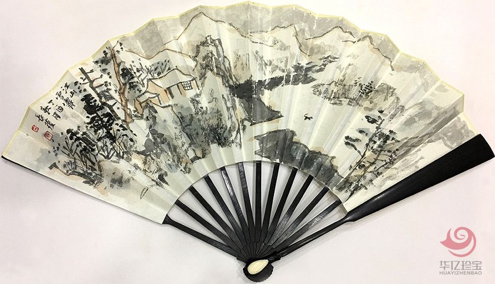 中国美术家协会会员 宋长发 书画成扇《江山雪霁（冬1）》