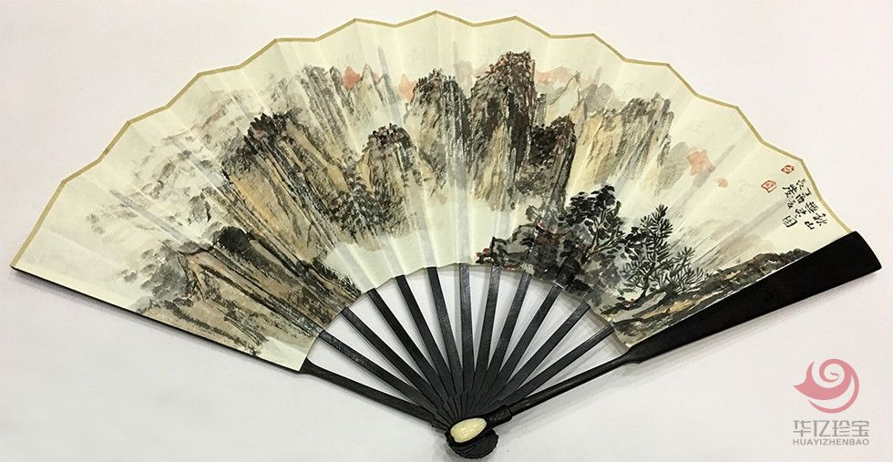 中国美术家协会会员 宋长发 书画成扇《秋山兴画图（秋36）》