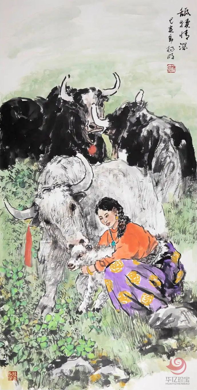 舐犊情深-青海水墨画家杨明作品