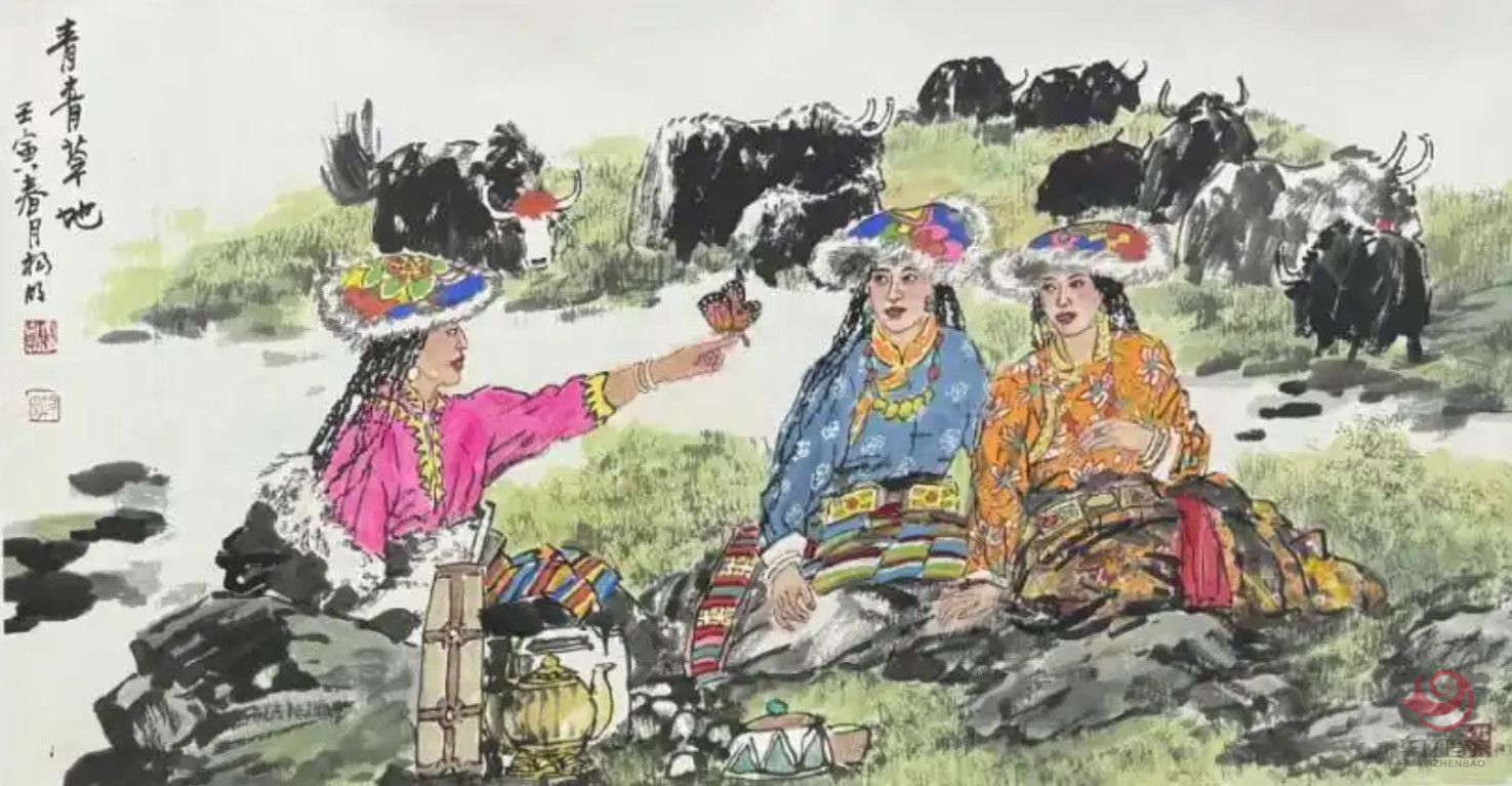 青青草地-青海水墨画家杨明作品