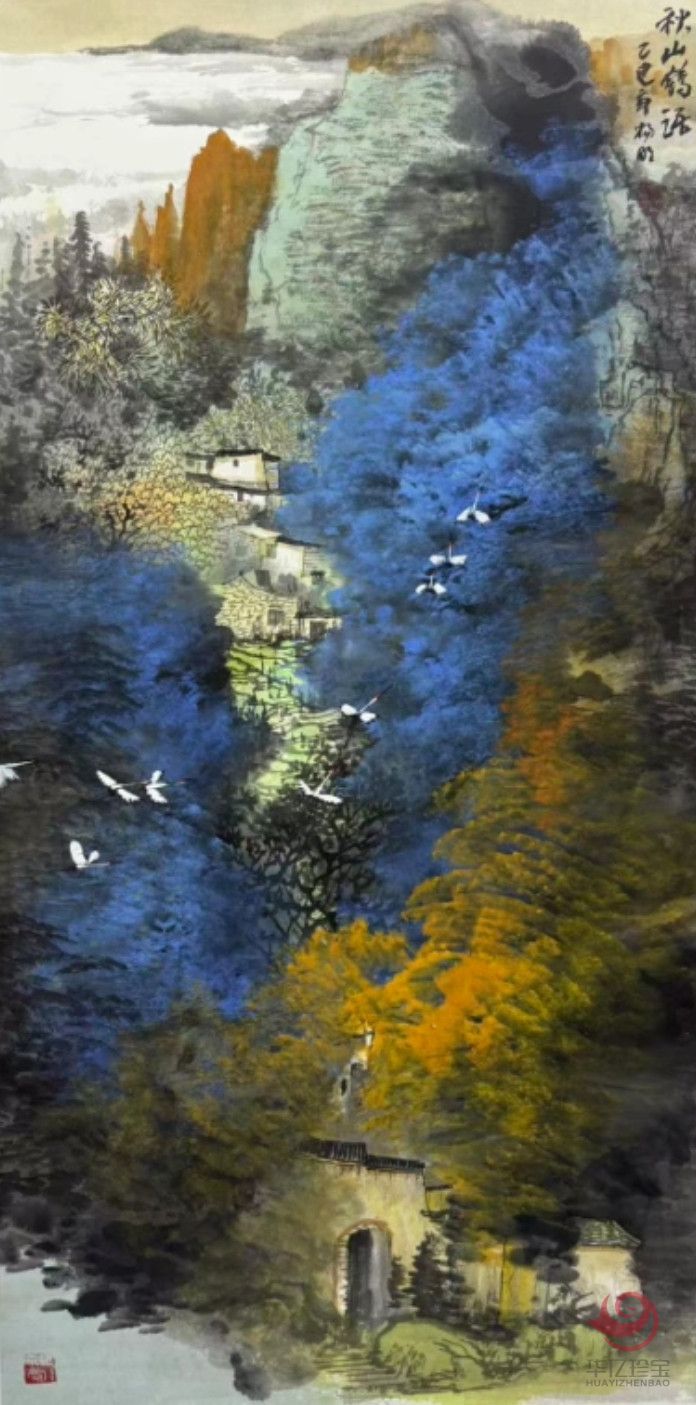 秋山鹤语-青海水墨画家杨明作品